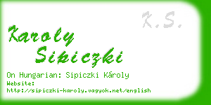 karoly sipiczki business card