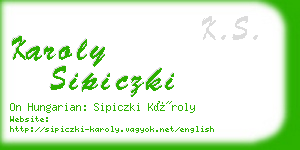 karoly sipiczki business card